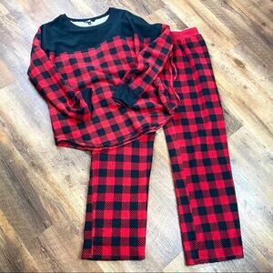 A&I Buffalo Plaid Flannel Pajamas Red Black M/L